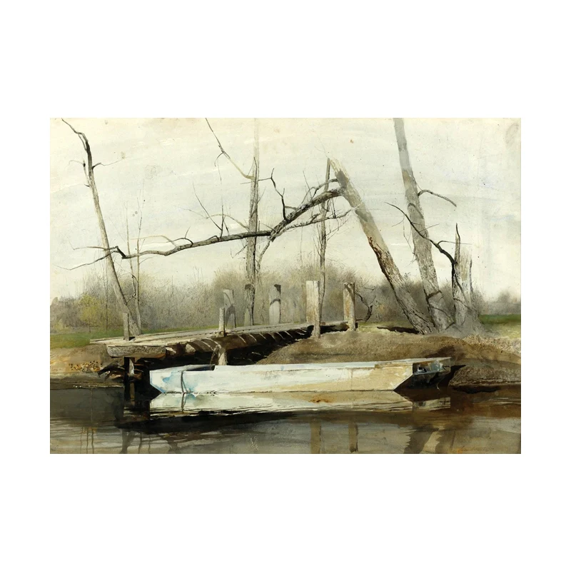 Toile de peinture de paysage de ferme, décor artistique mural noir texturé pour salle familiale Clearhalo