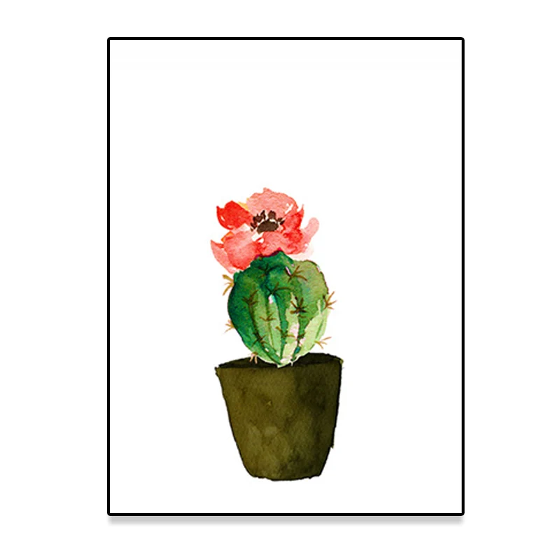 Tropix – peinture de plantes succulentes, toile texturée, impression d'art mural vert pour le salon Clearhalo