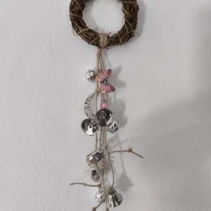 Cloche de sorcière décorative couleurs rose et pêche diamètre 8 cm