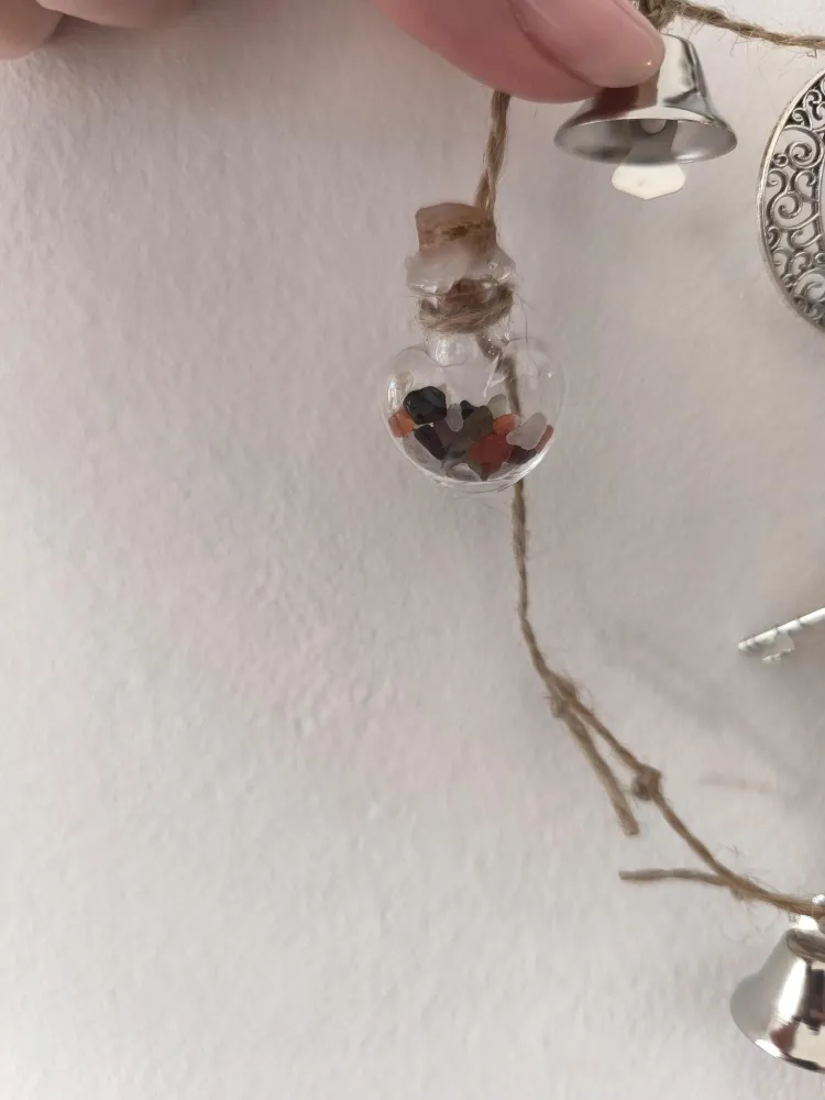 Cloche de sorcière décorative couleurs rose et pêche diamètre 8 cm