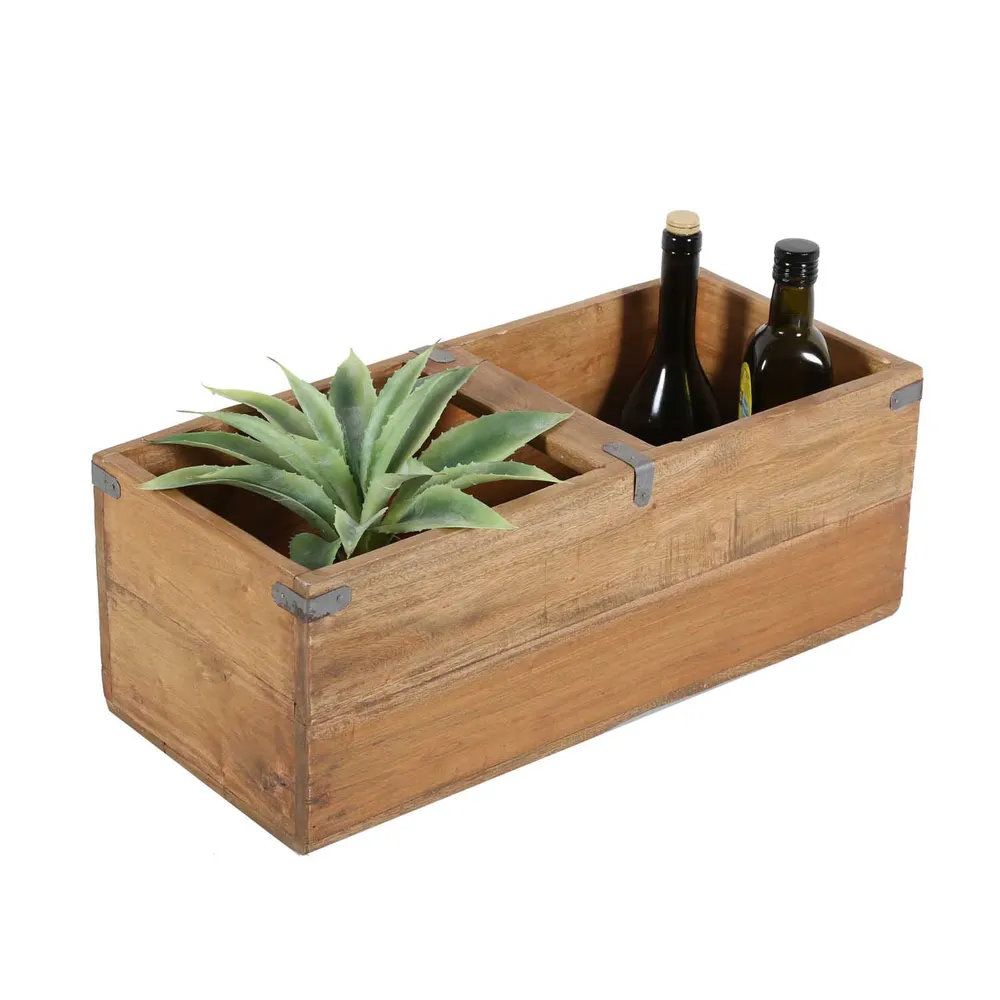 Coffret en bois de teck Enzo, lot de 3