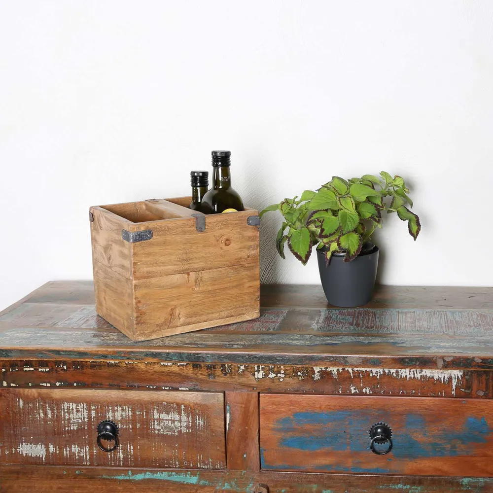 Coffret en bois de teck Enzo, lot de 3