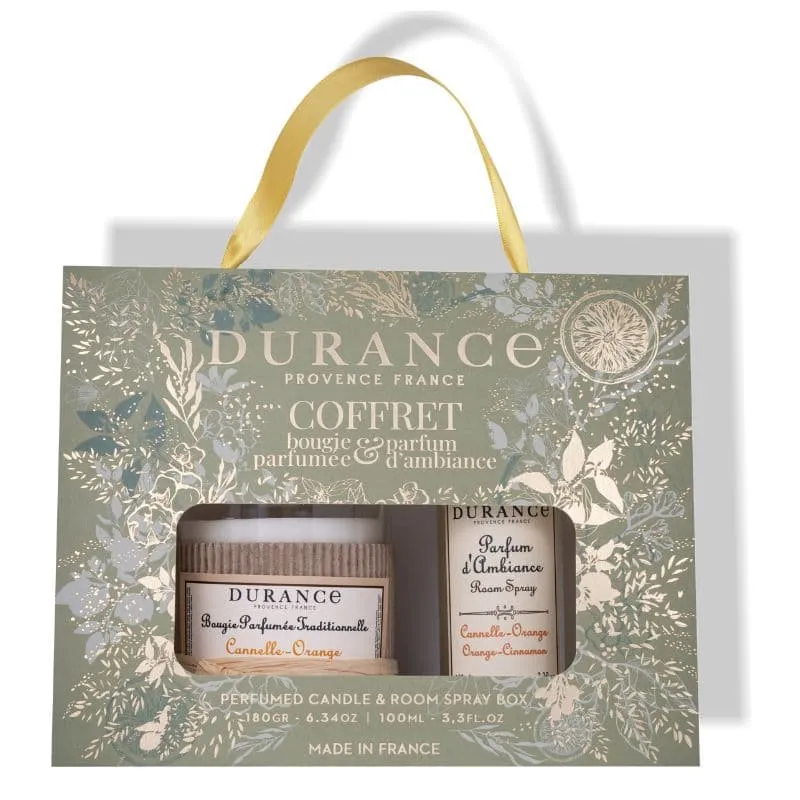 Coffret Bougie et Parfum d'Ambiance Cannelle Orange - Édition Noël