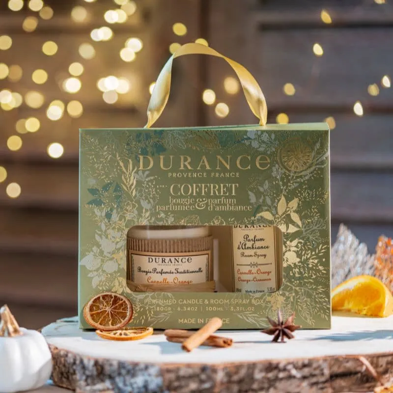 Coffret Bougie et Parfum d'Ambiance Cannelle Orange - Édition Noël