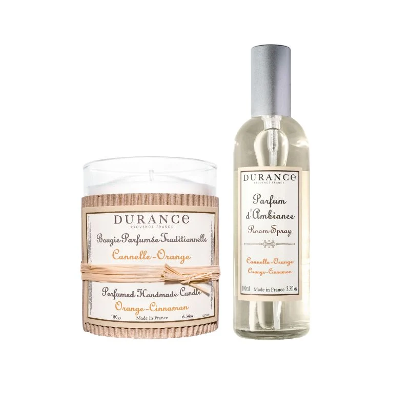 Coffret Bougie et Parfum d'Ambiance Cannelle Orange - Édition Noël