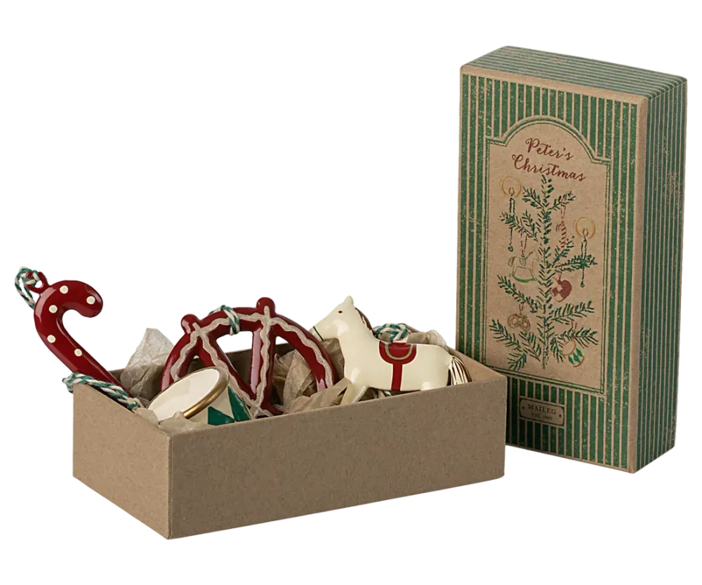 Coffret cadeau 4 décorations Noël en métal Dorthe Mailil