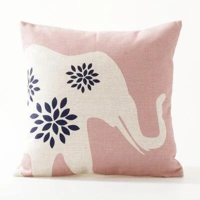 Coussin Éléphant Rose Coin Coussin