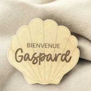 Coquillage en bois annonce naissance