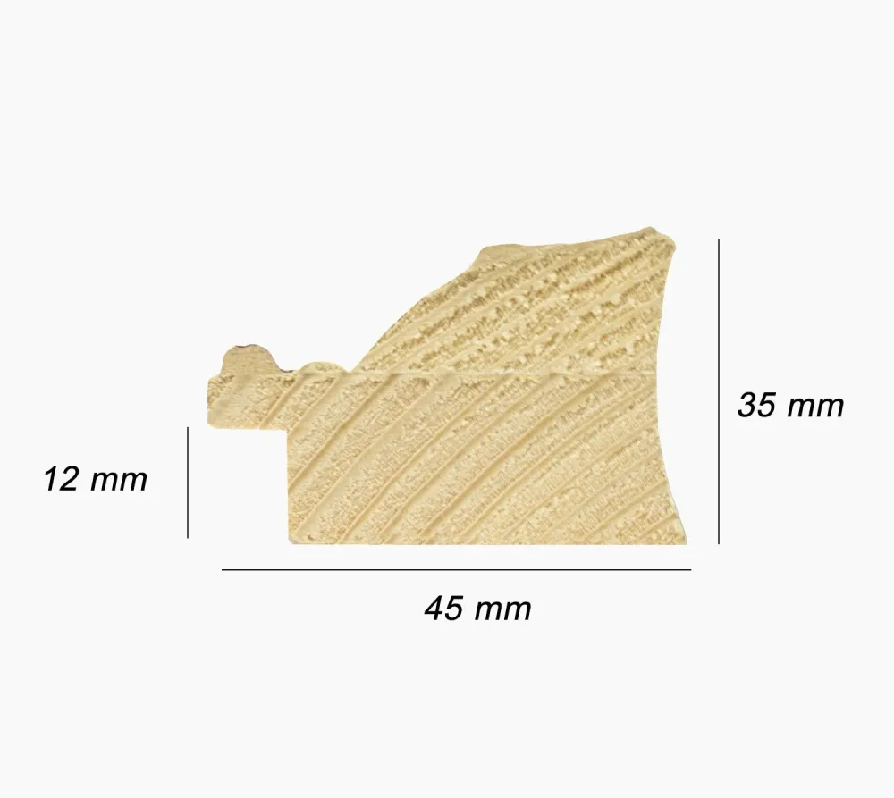 COR.325.231 cadre en bois à la feuille argent antique