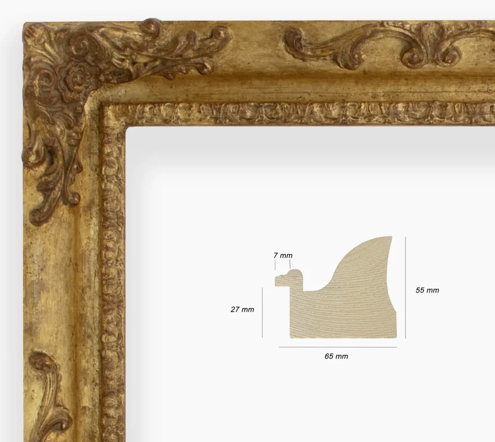 COR.430.010 cadre baroque la feuille d'or