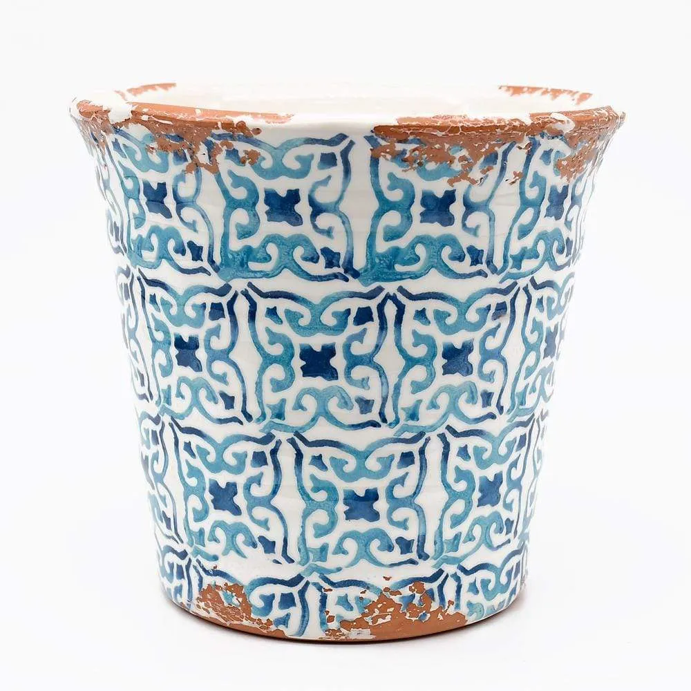 Ensemble de 3 cache pot en terre cuite vitrifiée "Alentejo" COST