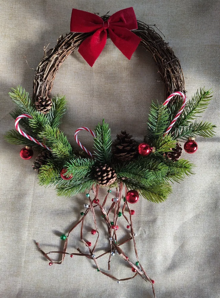Couronne de Noël "Mon sucre d'orge"