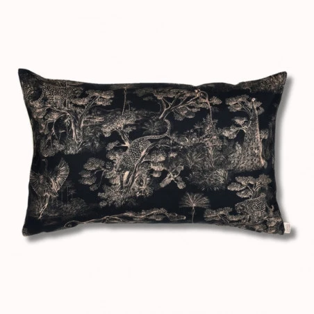 Coussin biface 70x45cm - sauvelade ecru/animalia