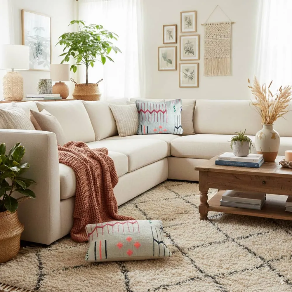 Coussin bohème marocain blanc