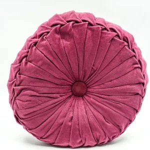 Coussin Cachet Hit rond velours rouge 38x38 cm