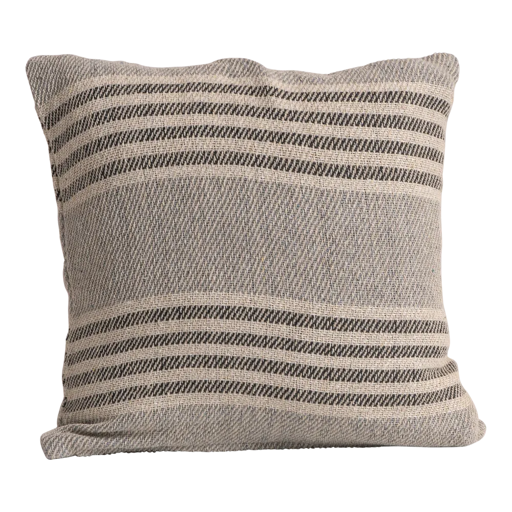 Coussin décoratif gris avec motif rayé, 40x40cm