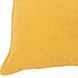 Coussin décoratif moutarde Linen Stone Wash