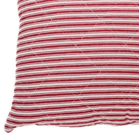 Coussin décoratif à rayures rouges et blanches Holly