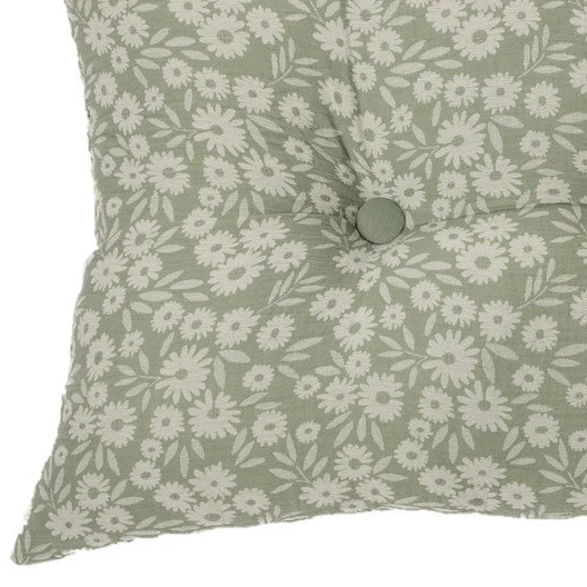 Coussin décoratif vert avec de petites fleurs Maggie