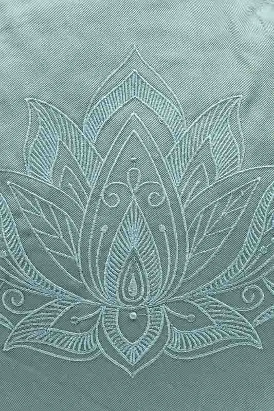 Coussin de méditation rond fleur de lotus sauge 30x30x15cm