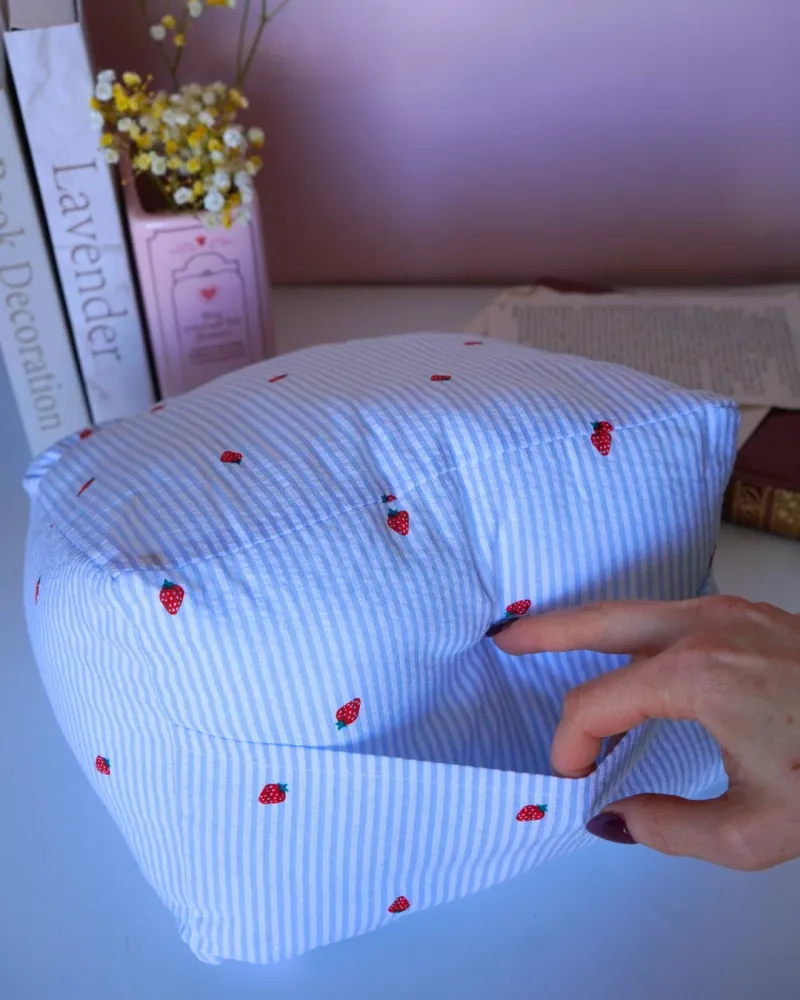 Coussin pour liseuse fraises bleues