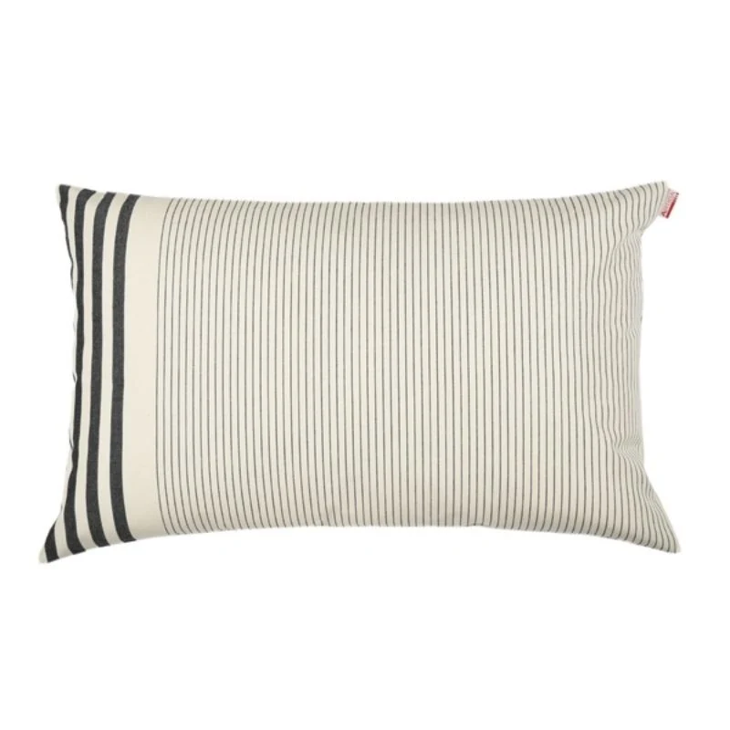 Coussin rectangulaire biface Sauvelade écru / Fleurs 70 x 45 cm