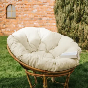 Coussin rond pour fauteuil Papasan, matelassé
