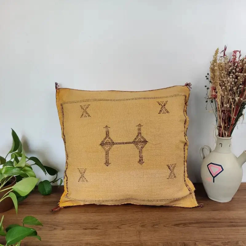 Coussin Sabra jaune vintage