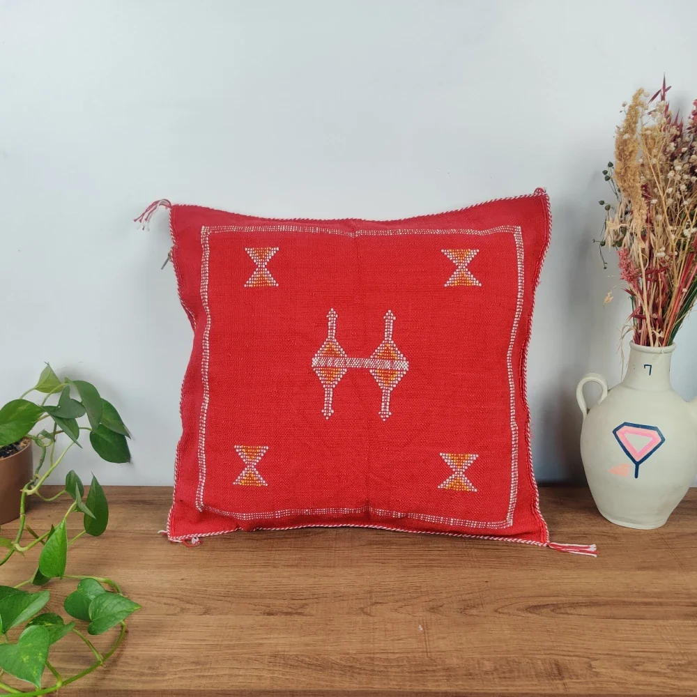 Coussin Sabra Rouge berbère