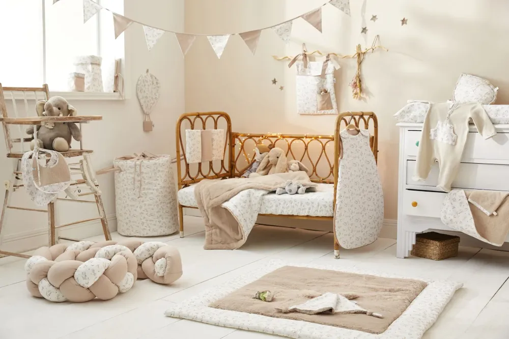 Couverture Luxe beige / coton imprimé – Daydream