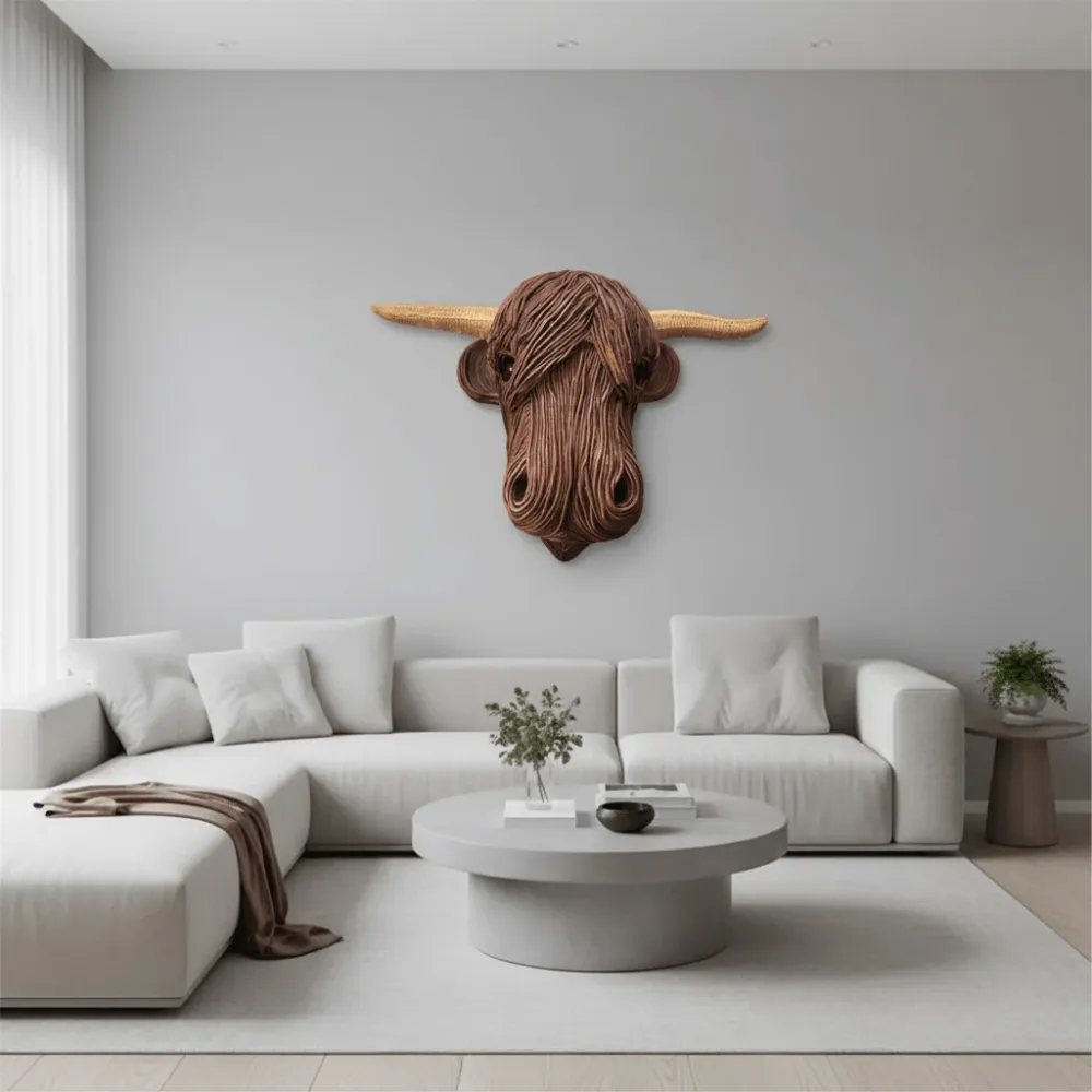 Highland Art – Décoration murale tête de vache rustique pour une maison unique Cozey Maison