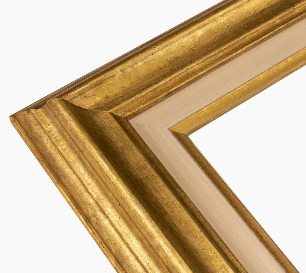 CP3.310.010 cadre en bois avec passe-partout 3,5 fil d'or