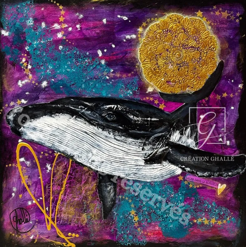 Communication - Peinture animalière sur Toile, Signée Ghallé Création Ghallé