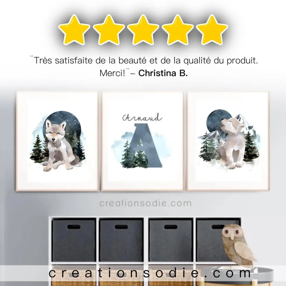 Affiche - Les petits louveteaux Créations Odie