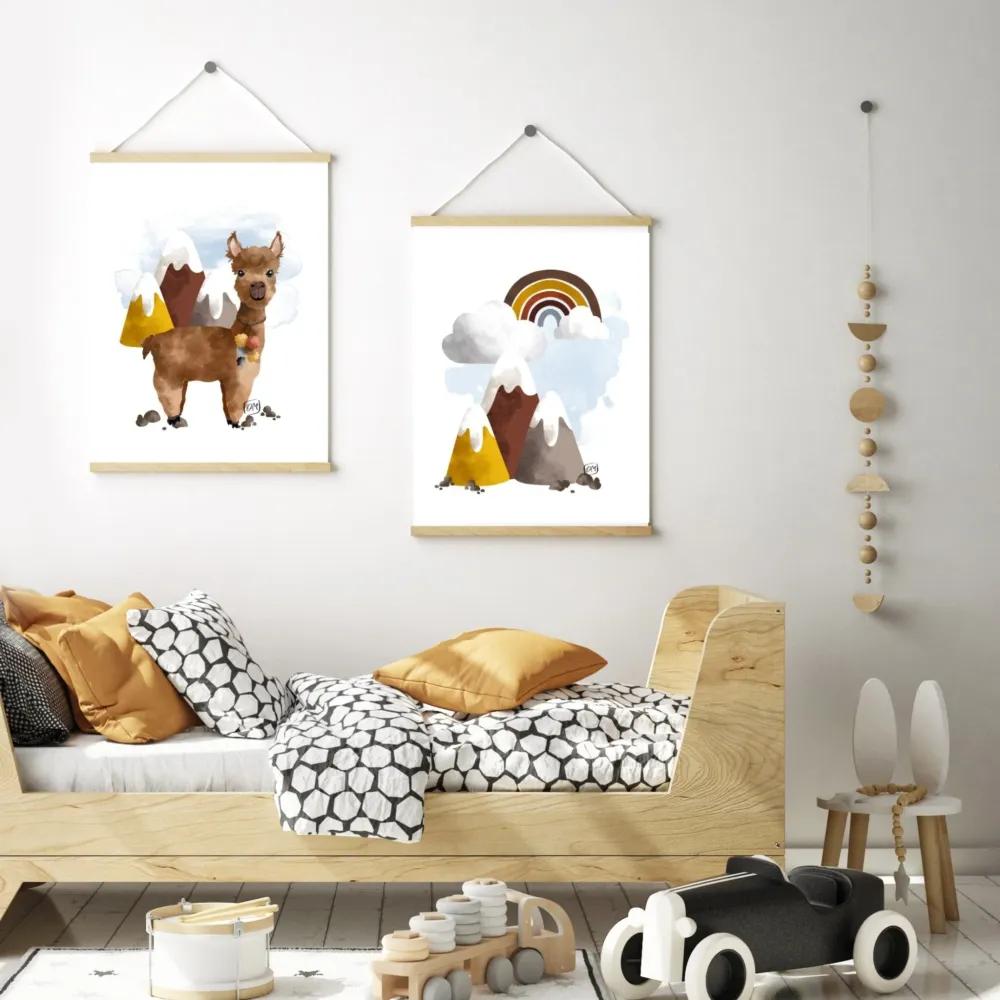 Affiches chambre enfant - Alpaga des montagnes Créations Odie