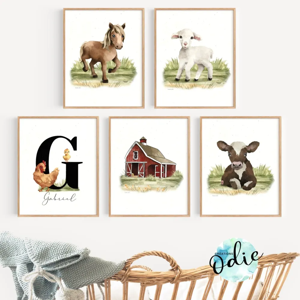 Affiches chambre enfant - Une ferme à la campagne Créations Odie