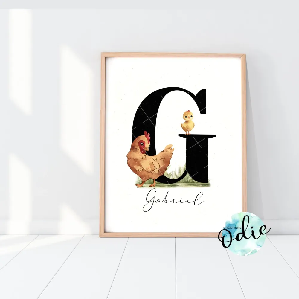 Affiches chambre enfant - Une ferme à la campagne Créations Odie