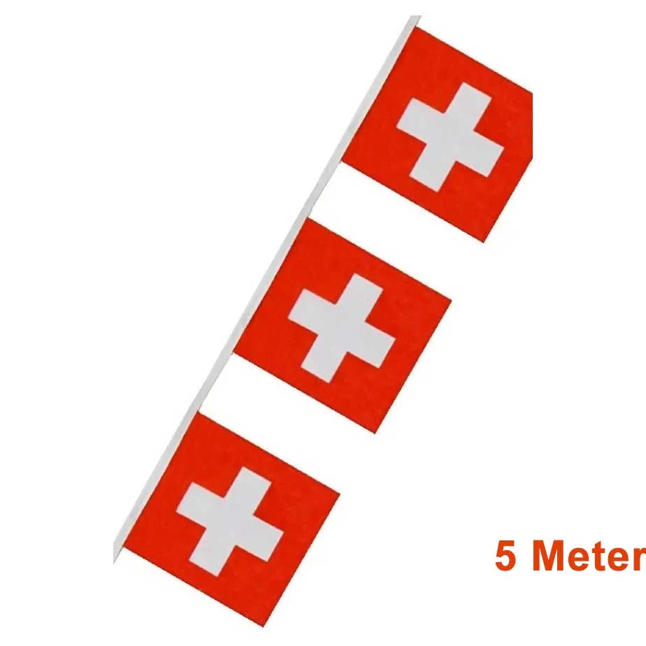 Croix suisse 20x20cm guirlande 5m