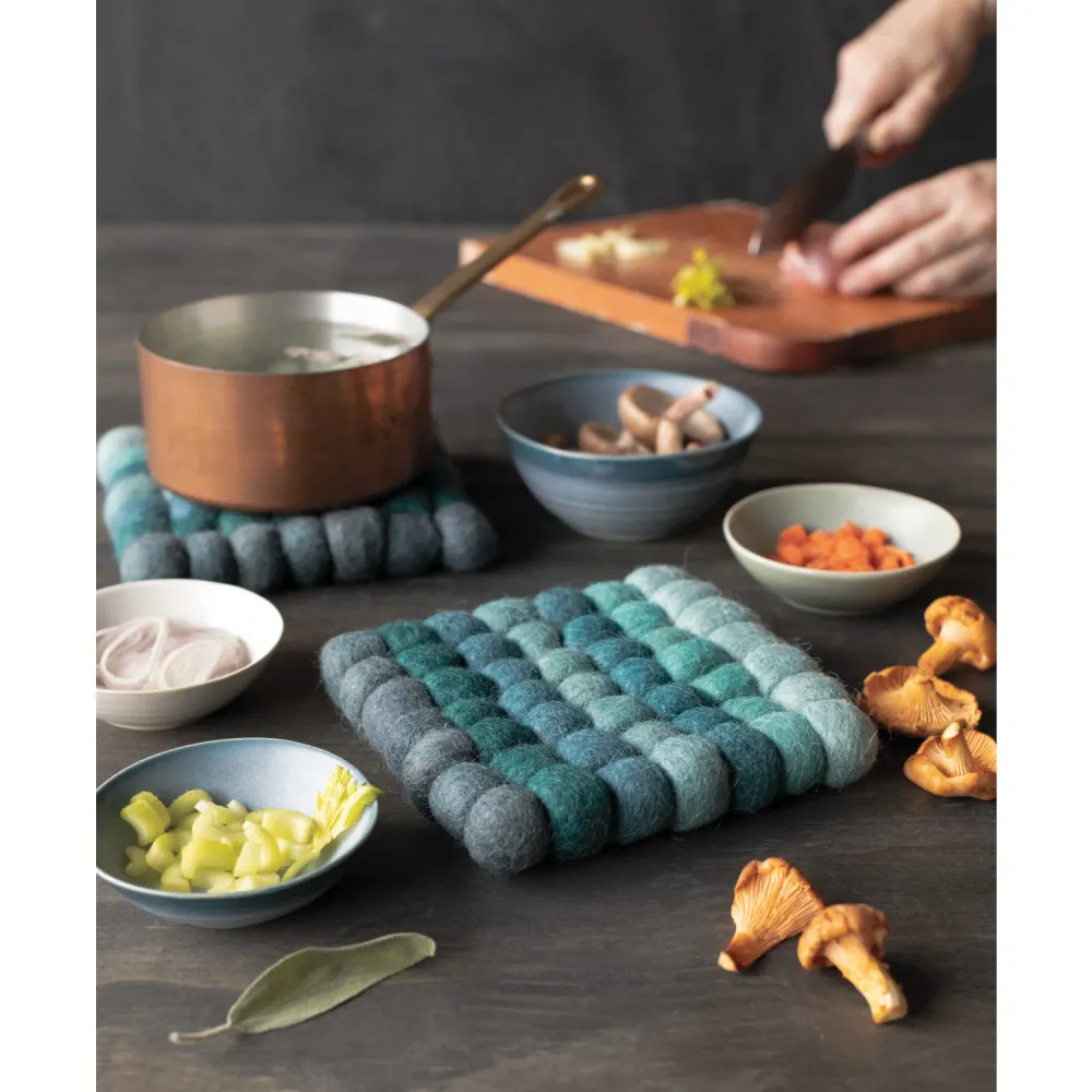 Lagoon Wool Felt Ball Trivet Danica