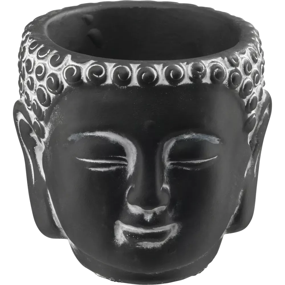 Décoration et ameublement Pot de fleurs, tête de Bouddha noir, 1 pièce