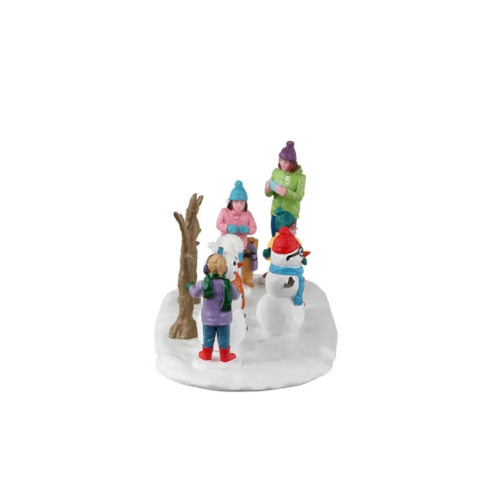 Décoration "Amis des Neiges" pour village de Noël et crèche, en résine, h 8 cm