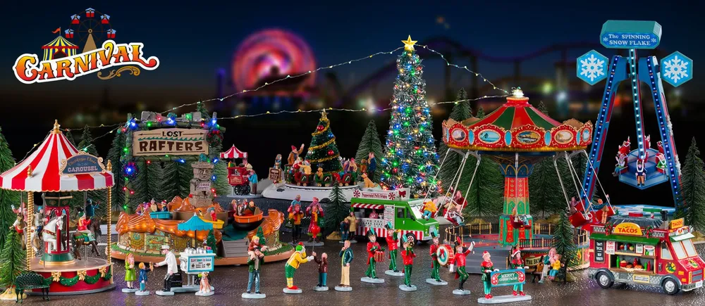 Décoration "Clown sympathique, lot de 3" pour village de Noël et crèche