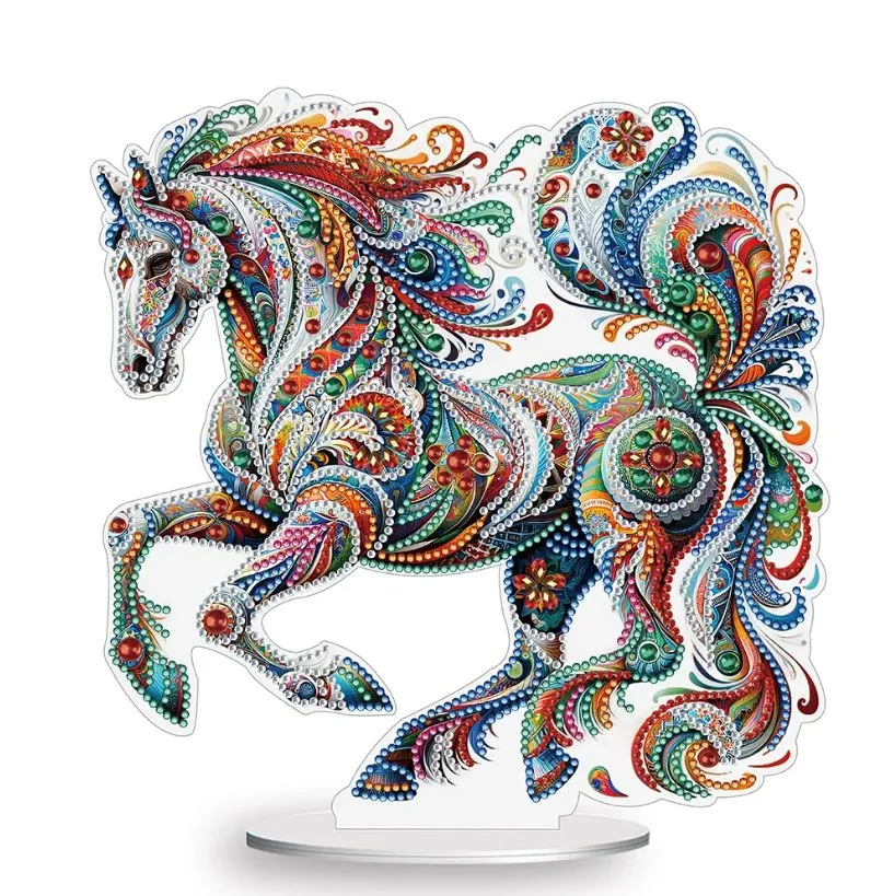 Décoration colorée de dessus de table de cheval