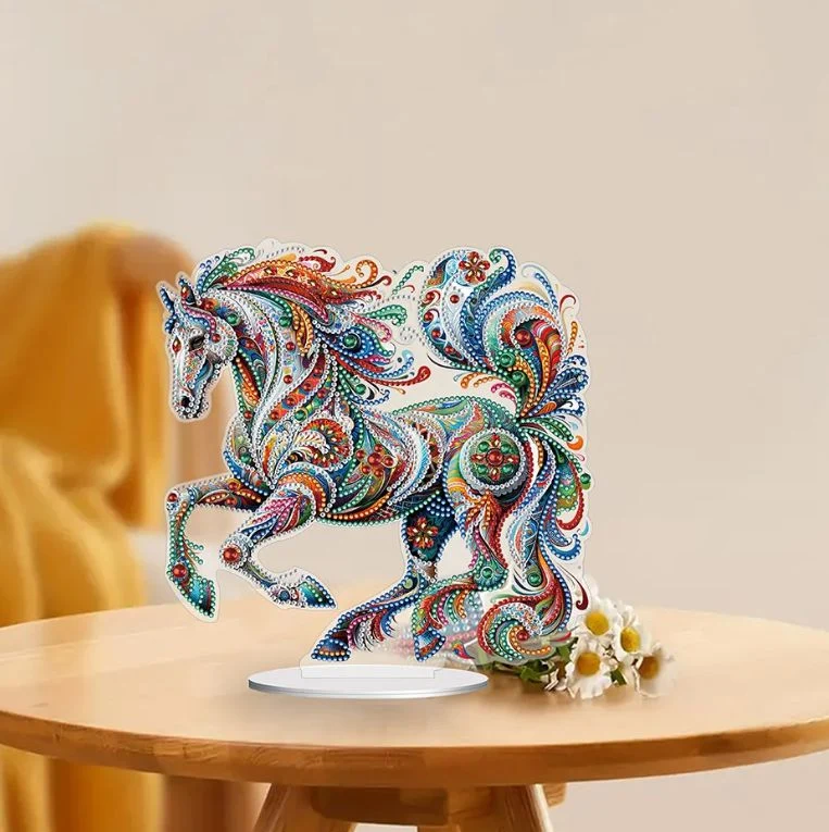 Décoration colorée de dessus de table de cheval