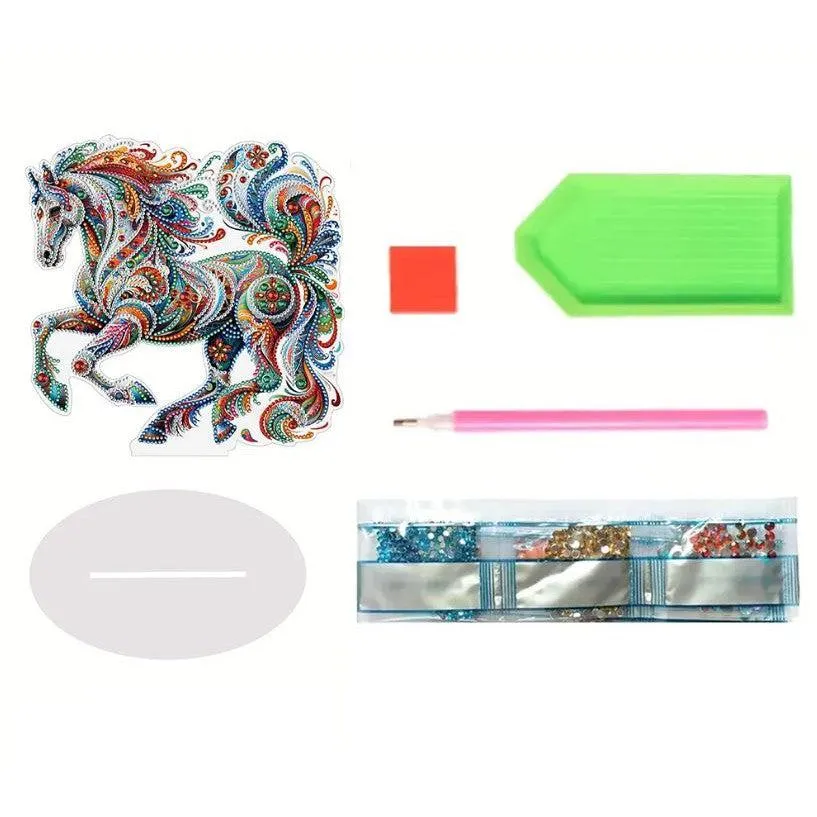 Décoration colorée de dessus de table de cheval
