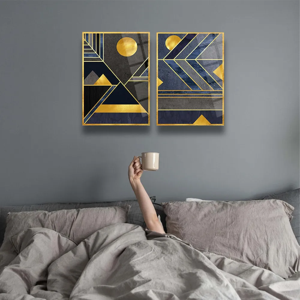 Décoration murale à motifs géométriques