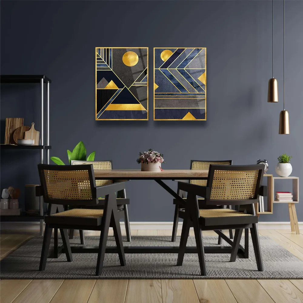 Décoration murale à motifs géométriques