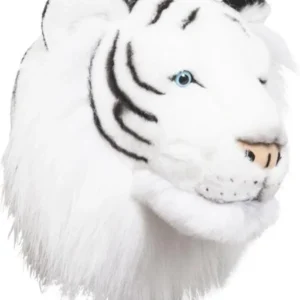 Décoration murale en peluche tête d'animal Wild & Soft Albert - Tigre Blanc