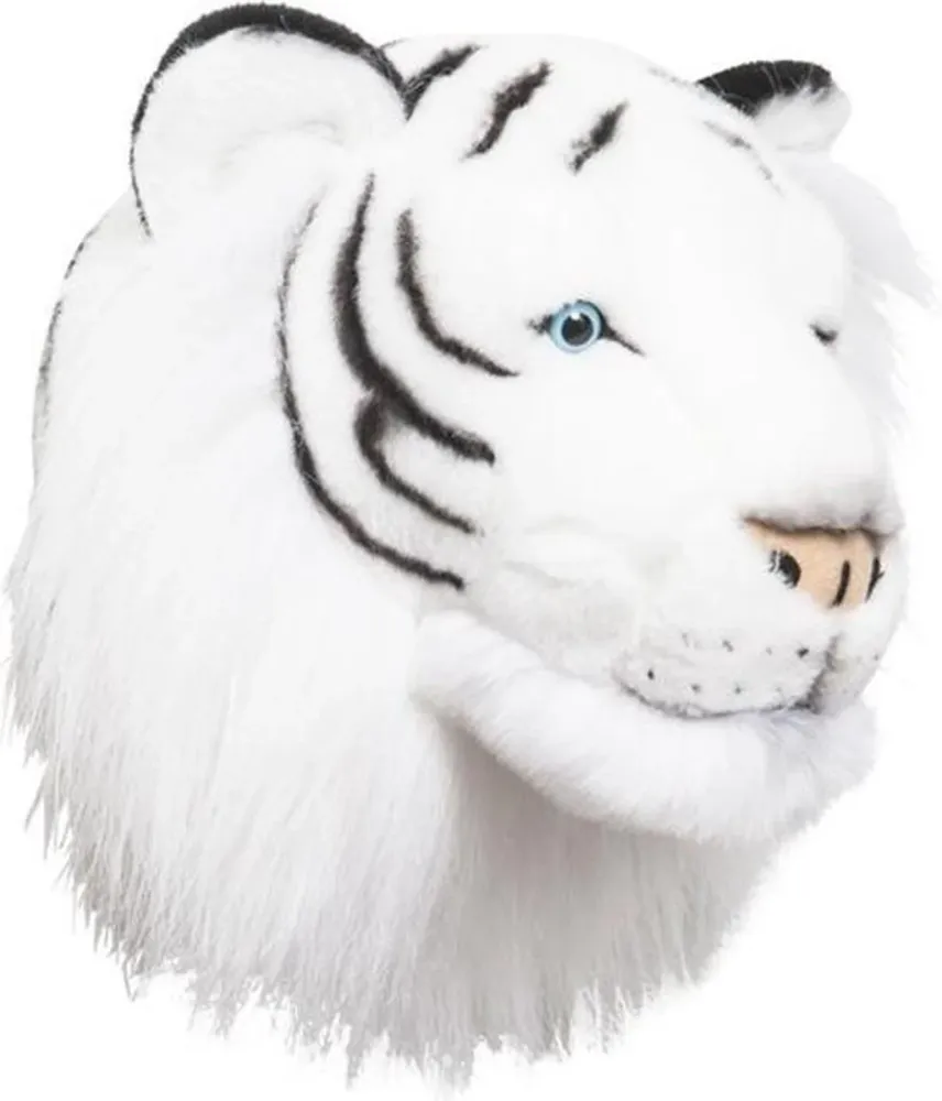 Décoration murale en peluche tête d'animal Wild & Soft Albert - Tigre Blanc