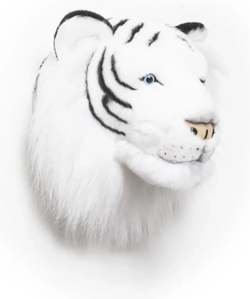 Décoration murale en peluche tête d'animal Wild & Soft Albert - Tigre Blanc